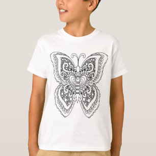 T-shirt Coloration adulte Style livre Papillon auto-colora