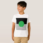 T-shirt Colorbloc noir blanc et cercle vert (Devant entier)