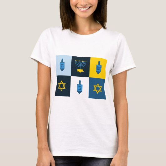 T-shirt colorblock hébreu hanoukka (Devant)