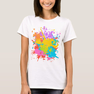 T-shirt coloré à motifs abstraits et éclaboussures