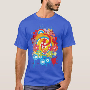 T-shirt Coloré Abstrait Lune Fée Floral Graphic Tee Sh