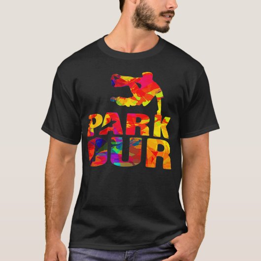 T-shirt Coloré acrobatique rétro style classique Parkour (Devant)