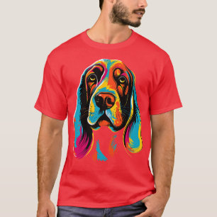T-shirt Coloré Basset Hound Art Chien Visage Joli Chiot