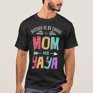 T-shirt Coloré Béni D'Être Appelé Maman Et Fleur Yaya