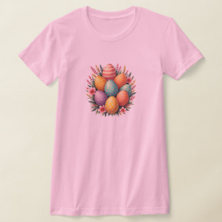 T-shirt coloré Bouquet d'oeufs de Pâques