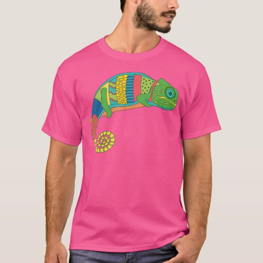 T-shirt Coloré Chameleon Lizard (Devant)