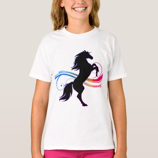T-Shirt Coloré Cheval Elevage Girls (Devant)