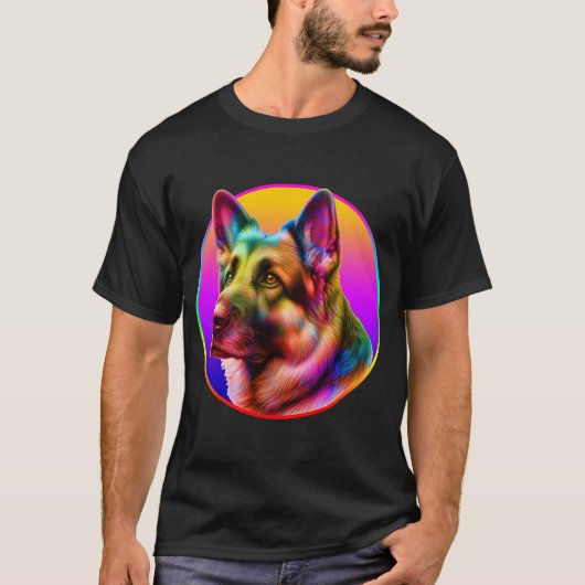 T-SHIRT COLORÉ CHIEN COLORÉ RAINBOUR (Devant)