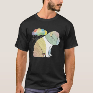 T-shirt Coloré Cute Boxer Chien Pop Tie Dye Arc-en-ciel En