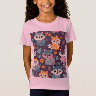 T-Shirt Coloré Cute Raccoon