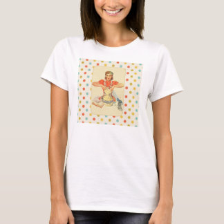 T-shirt coloré de cuisinier de point de polka
