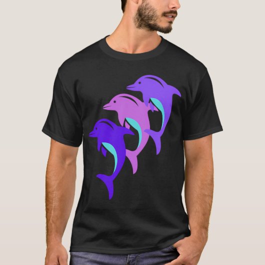 T-shirt coloré Dolphin-Awesome (Devant)