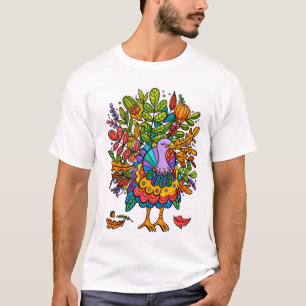 T-shirt Coloré et incroyable dindon stylé drôle