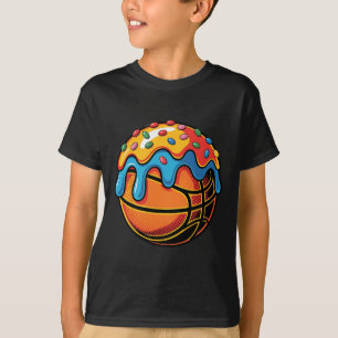 T-shirt Coloré Frosted Sketll Dessert Style Artwork