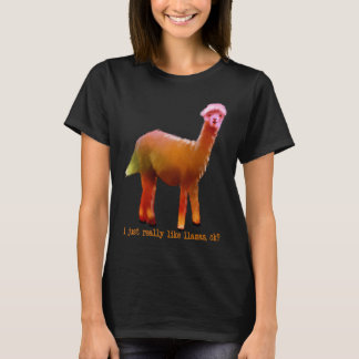 T-shirt Coloré J'Aime Vraiment Lamas OK Animaux Drôle