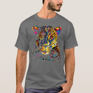 T-shirt Coloré léopard Visage Jaguar Animal Big Cats Panth