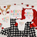 T-shirt Coloré Mignonne Joyeux Noël Correspondant Famille<br><div class="desc">Cette chemise pour enfants Joyeux Noël,  mignonne et amusante,  vous permet d'ajouter un nom,  avec "Joyeux Noël" en typographie colorée et brillante. Disponible dans toutes les tailles afin que le design parfait pour vos chemises de Noël familiales assorties.</div>