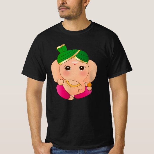 T-SHIRT COLORÉ PETIT SEIGNEUR GANESHA LOGO DESIGN UNIQUE (Devant)