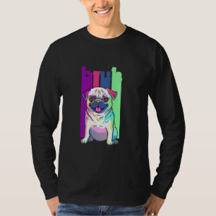 T-shirt Coloré Pop Art Style Carlin Chien Graphic Drôle Ca