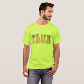T-shirt Coloré Psychédélique Jaune Puffy PLUR (Devant entier)