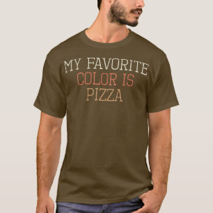 T-shirt Coloré Retro Funny Ma Couleur Favorite Est Pizza S