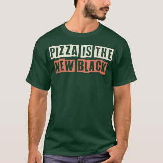 T-shirt Coloré Retro Funny Pizza Est Le Nouveau Noir Dit 