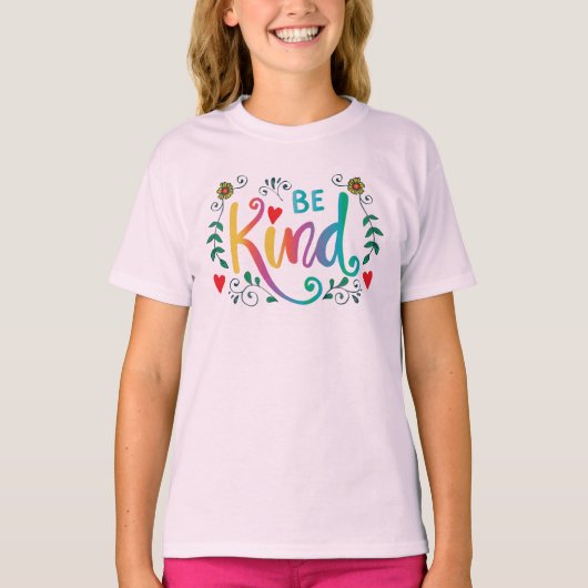 T-shirt Coloré Soyez gentil (Devant)
