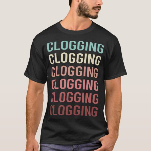 T-shirt Coloré Texte Clogging Clog Clogger (Devant)