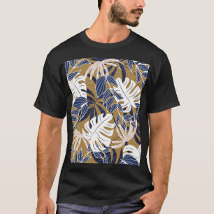 T-shirt Coloré Tropical Feuille Orange Arrière - plan