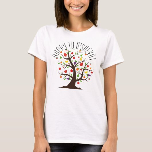 T-shirt coloré Tu B'Shevat Fruit Tree (Devant)