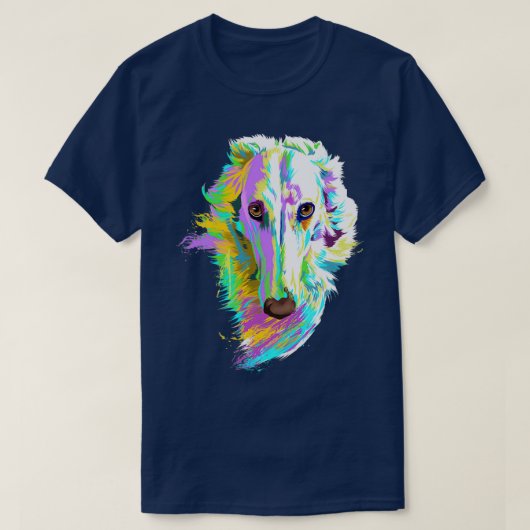 T-shirt Colored Borzoi Dog (Design devant)