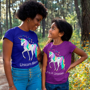 T-shirt Colorée Rainbow Unicorn Maman