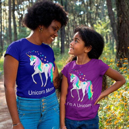 T-shirt Colorée Rainbow Unicorn Maman