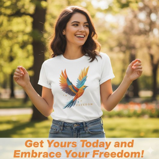 T-shirt Colorful Abstract Freedom Bird Art
