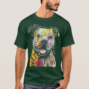T-shirt Colorful Baby Pitbull Terrier Lover Papa Maman Fun