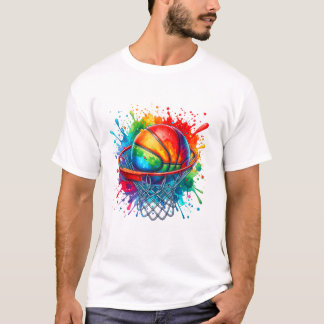 T-shirt Colorful Basketball Tie Dye Color