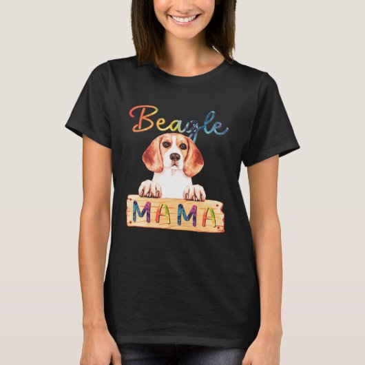 T-shirt Colorful Beagle Mama  Dog Mom (Devant)