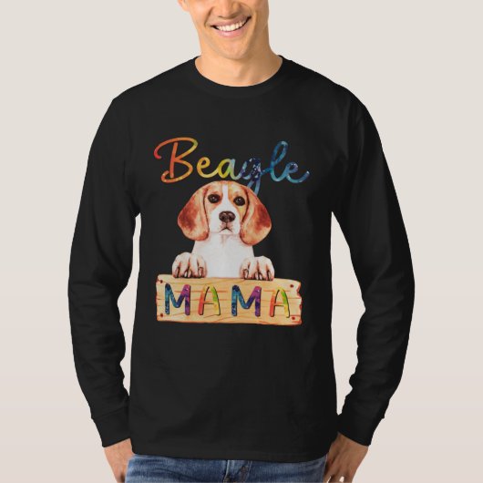 T-shirt Colorful Beagle Mama  Dog Mom (Devant)