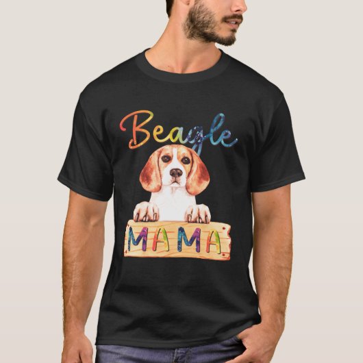 T-shirt Colorful Beagle Mama  Dog Mom (Devant)