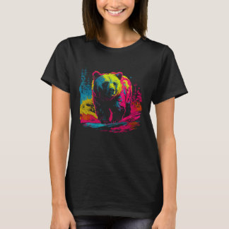 T-shirt Colorful Bear Face Spirit Animal