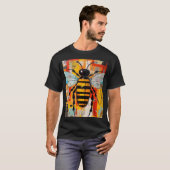 T-shirt Colorful Bee Art Print Honeybee Wall (Devant entier)