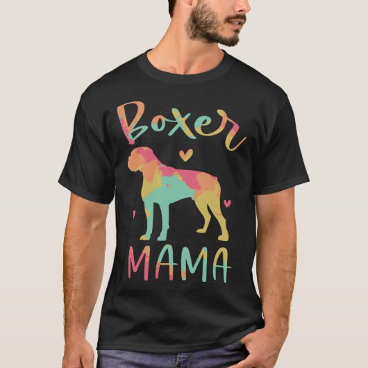 T-shirt Colorful Boxer Dog Watercolor (Devant)