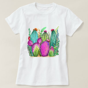T-shirt Colorful Cactus Flowers