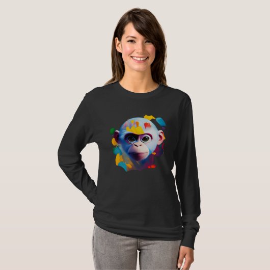 T-shirt Colorful Capuchin Monkey  1 (Devant entier)