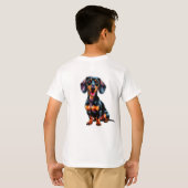T-shirt Colorful Cartoon Dachshund (Dos entier)