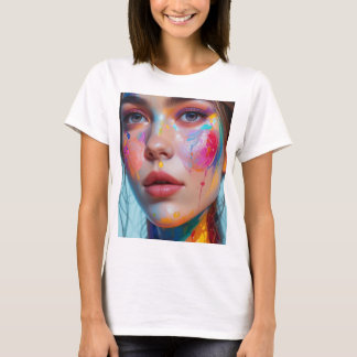 T-shirt Colorful Cartoon Face sweater for women