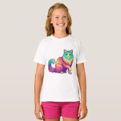T-shirt Colorful cat Long Hair cat Lover (Devant entier)