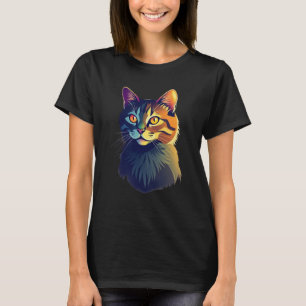 T-shirt Colorful cat shirt embodies creativity and eleganc