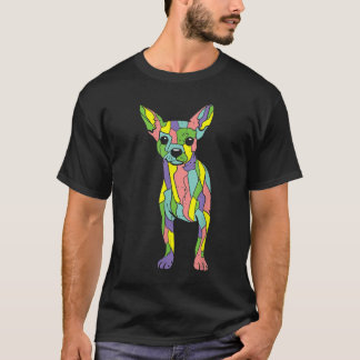 T-shirt Colorful Chihuahua Cute Chiwawa Art Pet Dog Lover 