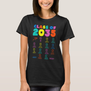 T-shirt Colorful Class Of 2035 Grow With Me Checklist Grad